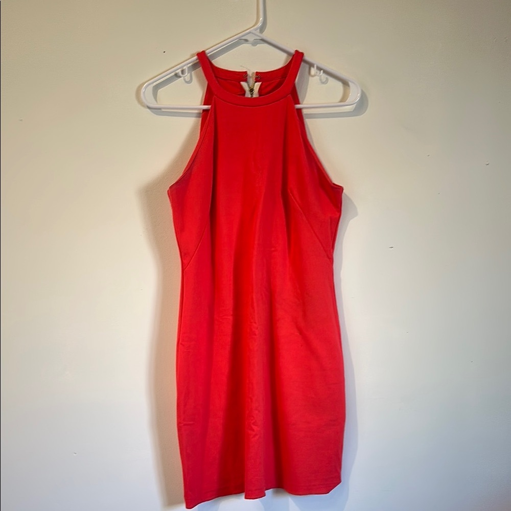 Amanda Uprichard Red Halter Sheath Mini Dress Cocktail